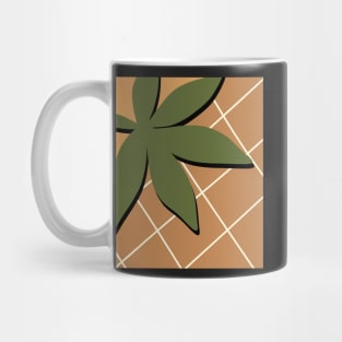 Minimal Modern  Abstract Shapes  Leaves Warm Tones  Design Mug